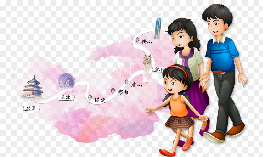 Beijing Tour Map Family Photography Clip Art PNG