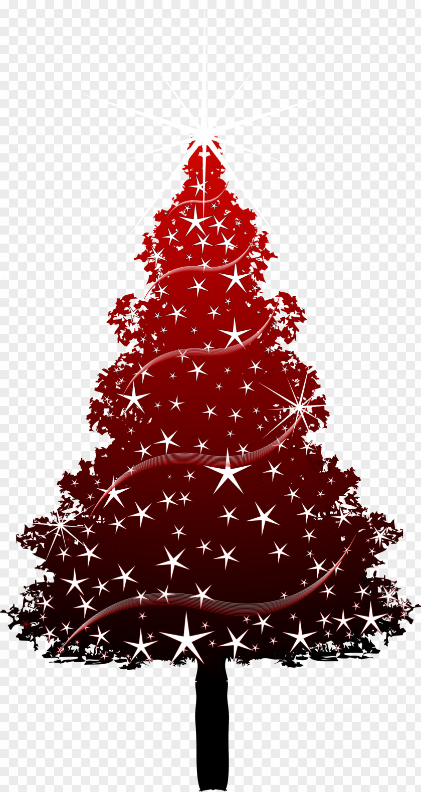 Cartoon Red Christmas Tree PNG