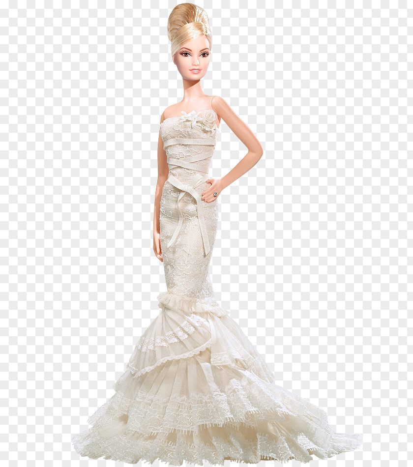 Kate Hudson Vera Wang Bride: The Romanticist Barbie Doll #L9652 #L9664 Wedding Dress PNG