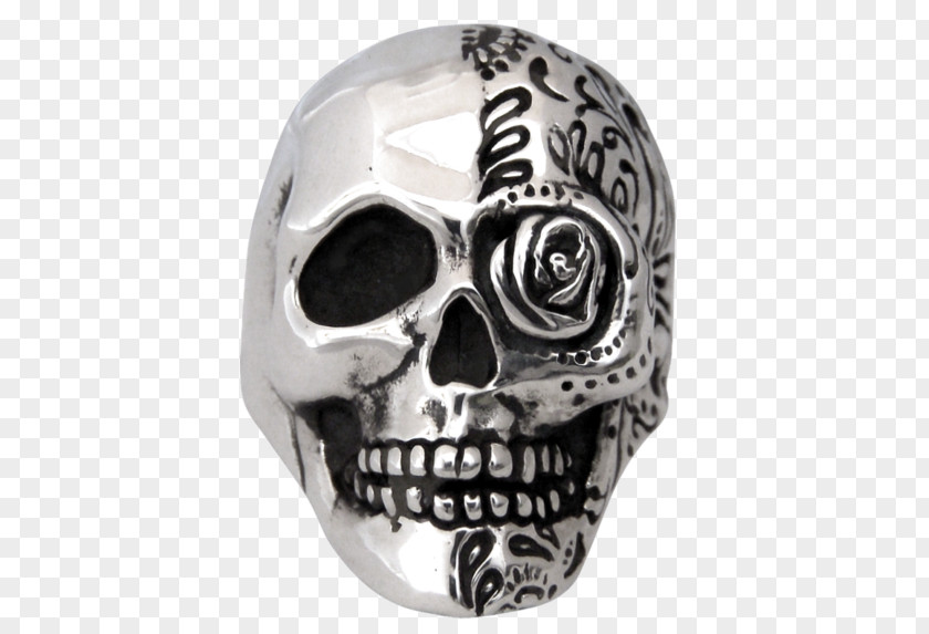 Rose For Stamp Tshirts Skull Silver Calavera Face Metal PNG