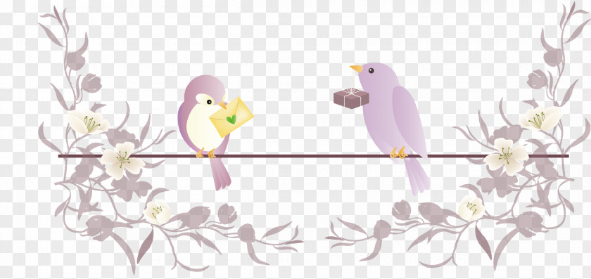 Happy Birds Bird Floral Design PNG