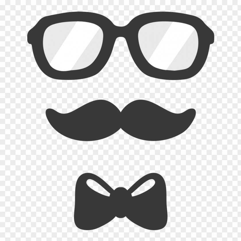 Glasses Bow Tie Necktie Moustache Clip Art PNG