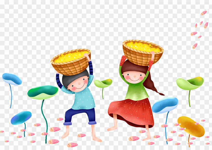 Cute Cartoon Background Child PNG