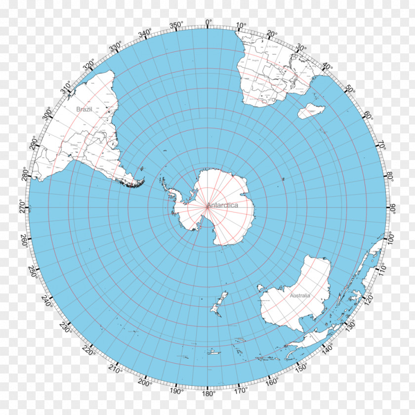 Earth North Globe Azimuthal Equidistant Projection Map PNG