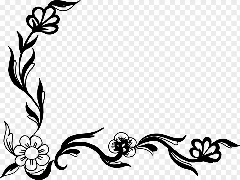 Floral Corner Flower Design Clip Art PNG