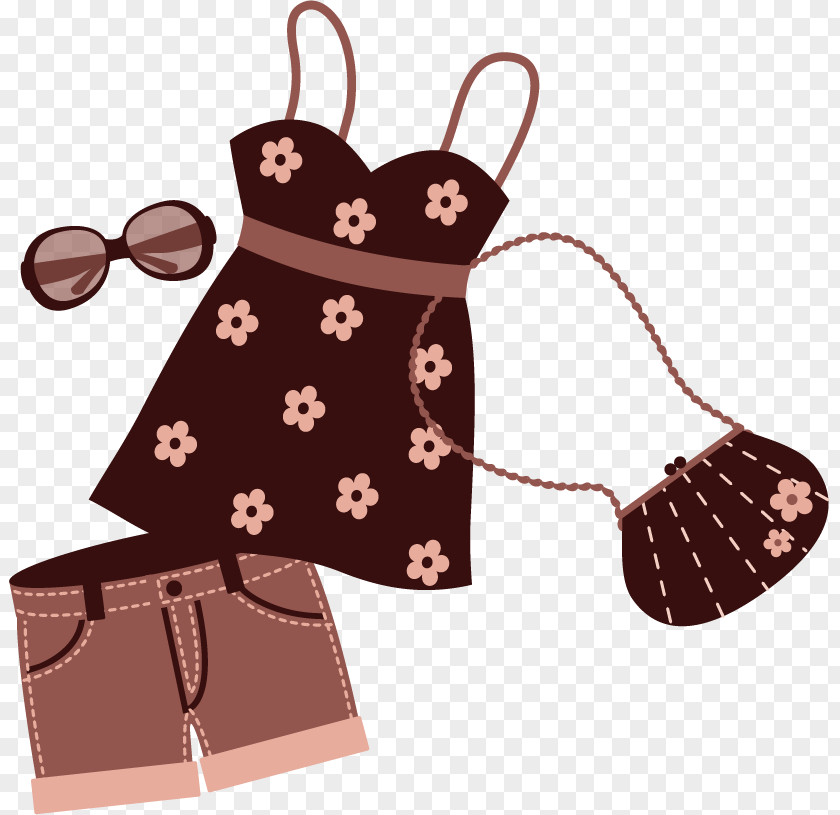 Vector Hand-painted Women With Clothing Skirt Trousers PNG