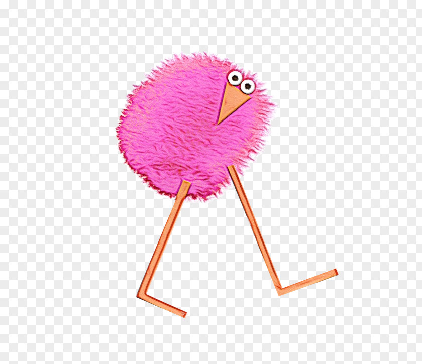 Flightless Bird Pink Watercolor Cartoon PNG