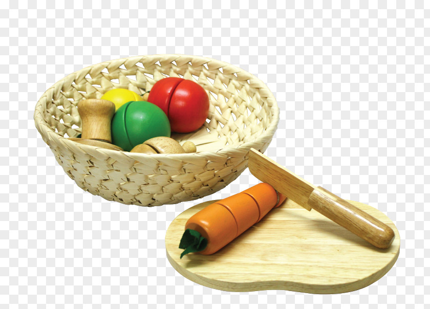 Wooden Basket Play Toy Child Game Vegetable PNG