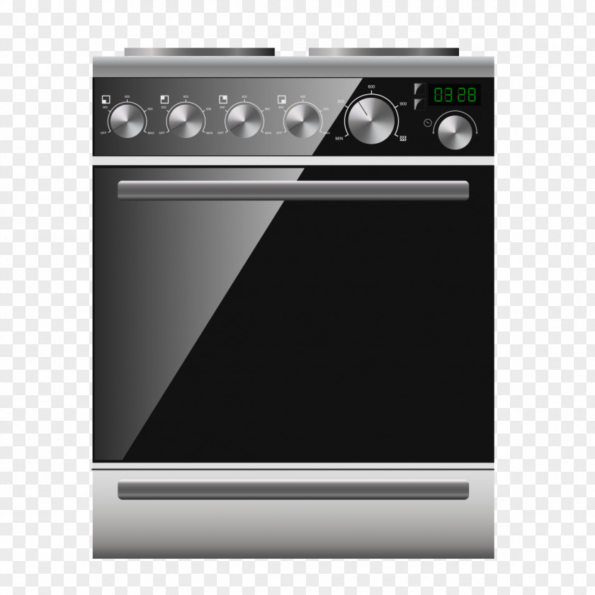 Black Cool Washing Machine Gas Stove Home Appliance PNG