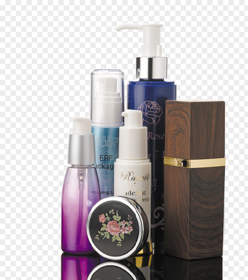 Cosmetic Packaging Bottle Container And Labeling Cosmetics PNG