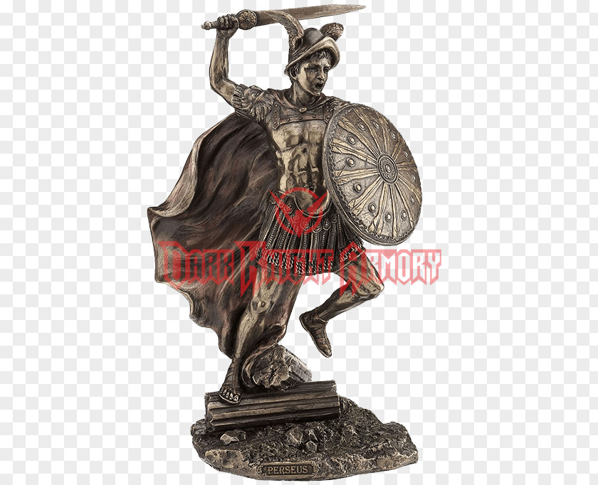 Greek Statue Perseus With The Head Of Medusa Bronze Sculpture PNG