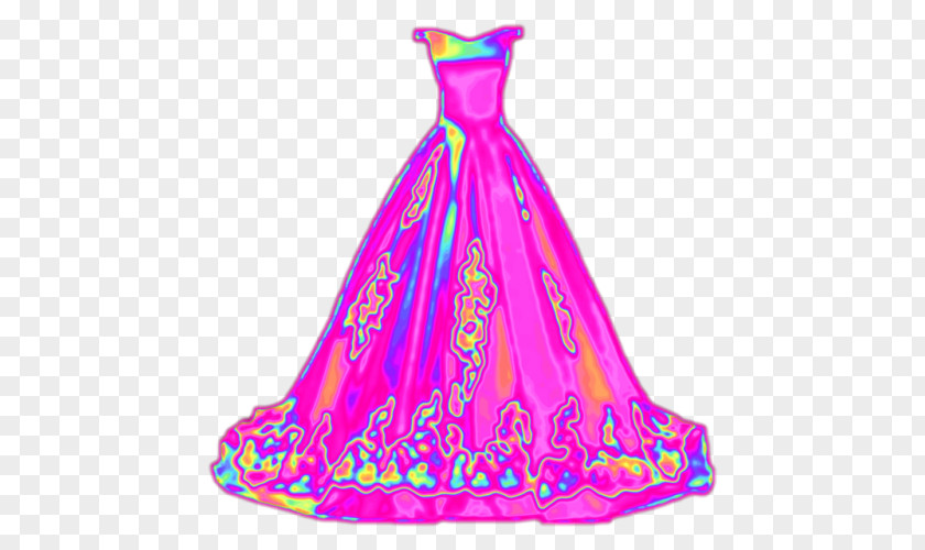 Haute Couture Cocktail Dress Pink Background PNG