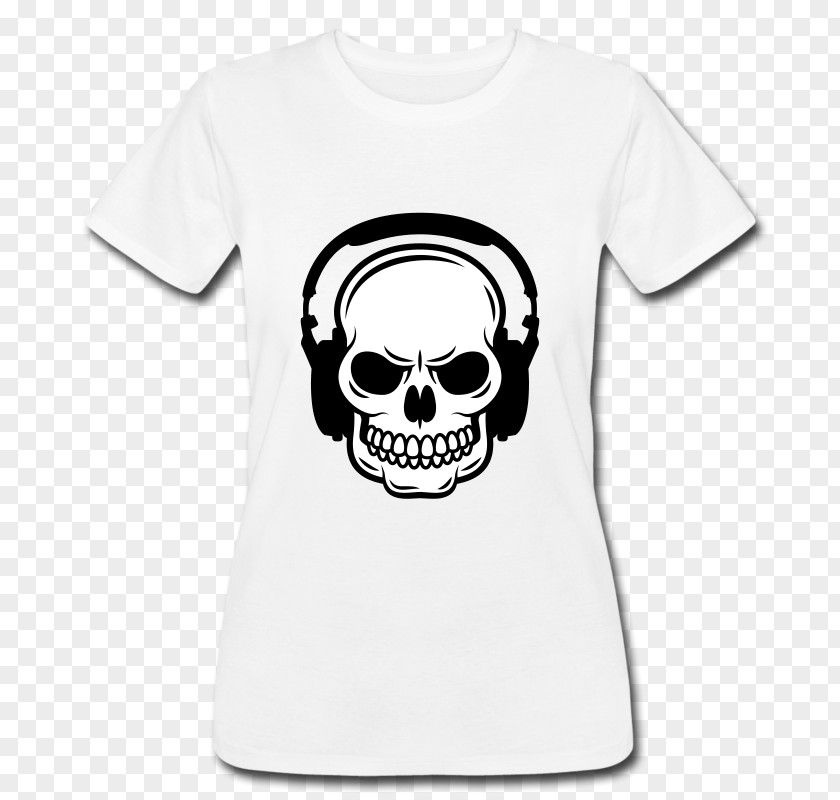 Headphones T-shirt Hoodie Skull Calavera PNG