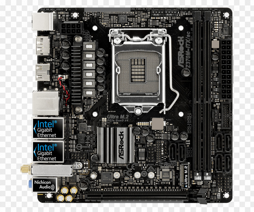 Intel Mini-ITX Asrock Z370M-ITX/ac LGA 1151 Mini ITX Motherboard PNG