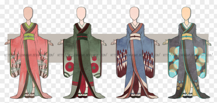 Kimono Dress Yukata Drawing PNG