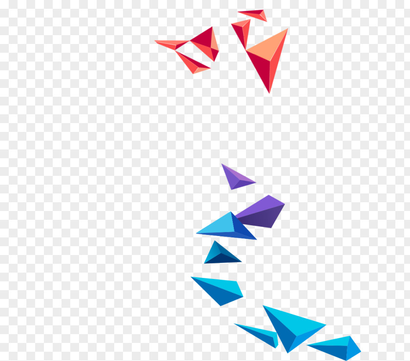 Red Floating Blue Triangle Geometry Geometric Shape Pyramid PNG