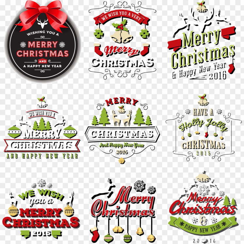 Vector Christmas Labels Set PNG