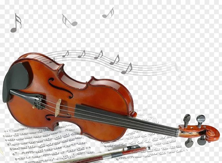 Beautiful Violin And Notes Musical Note Notation PNG