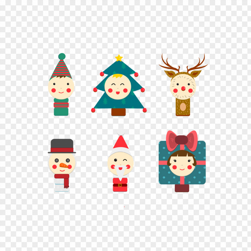 Cartoon Christmas Dolls Drawing PNG