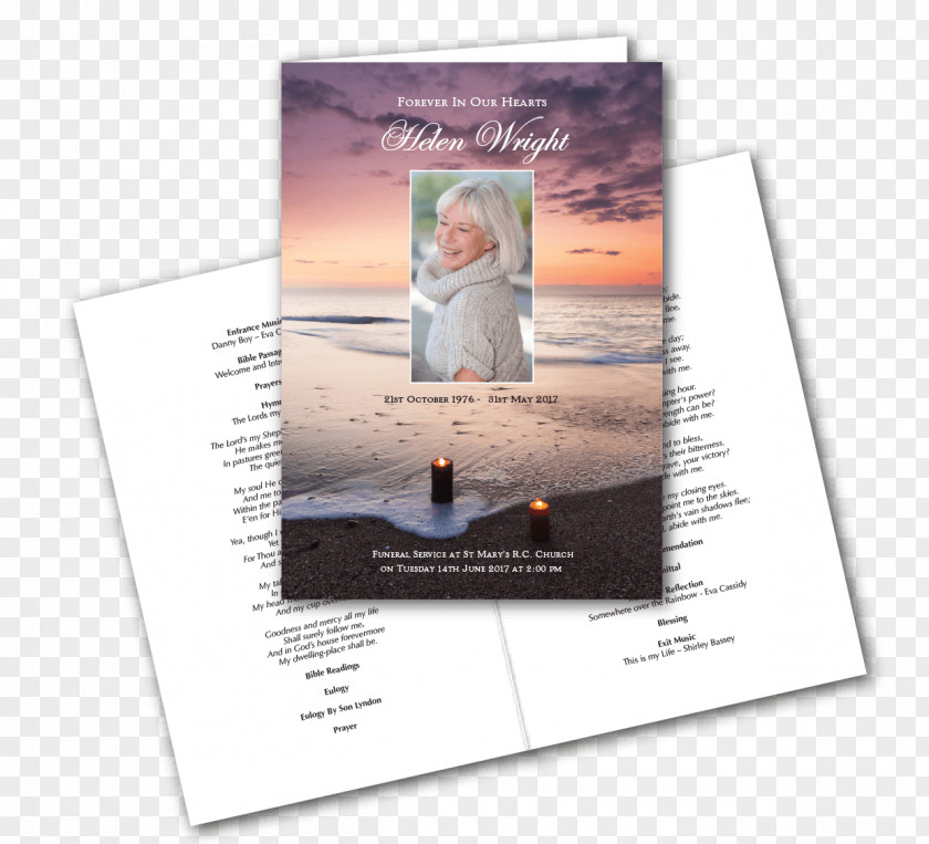Funeral Obituary Cremation Printing Brochure PNG