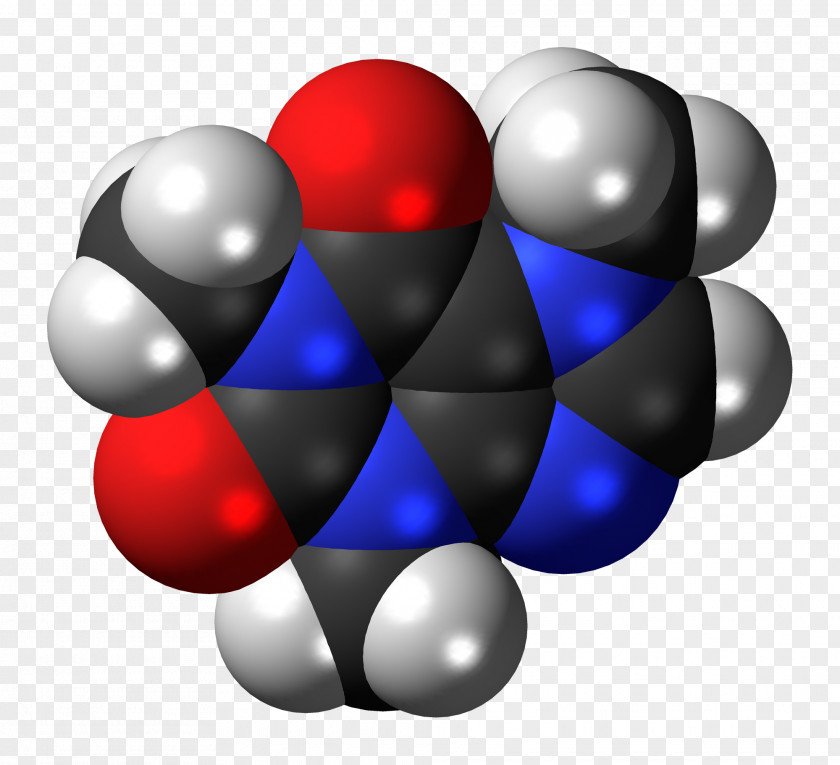 Molecule Caffeine Space-filling Model Chemistry Xanthine PNG