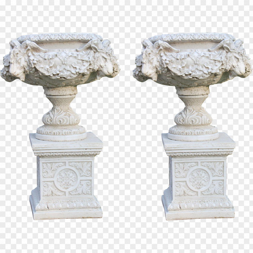 Vase Urn French Formal Garden Pedestal Ornament PNG