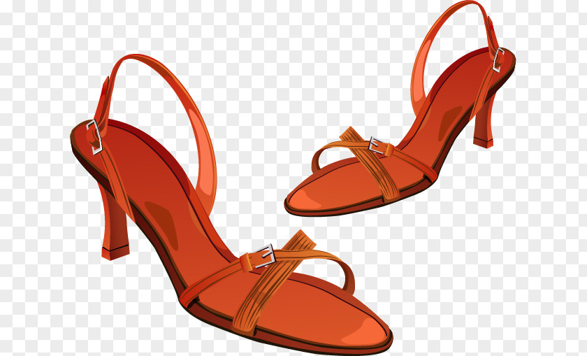 Orange Sandals Sandal Shoe PNG