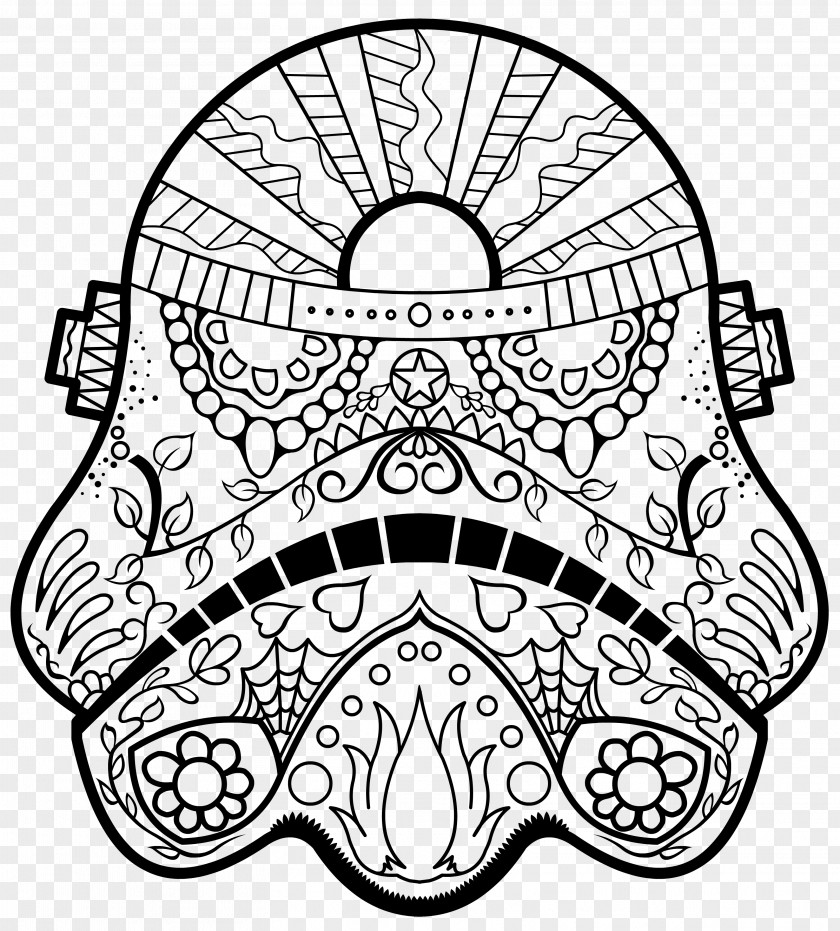 Stormtrooper Calavera Day Of The Dead Coloring Book Death Pages For Adults PNG