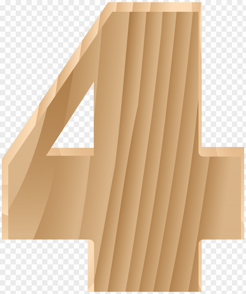 Wooden Number Four Transparent Clip Art Image Design Graphics PNG