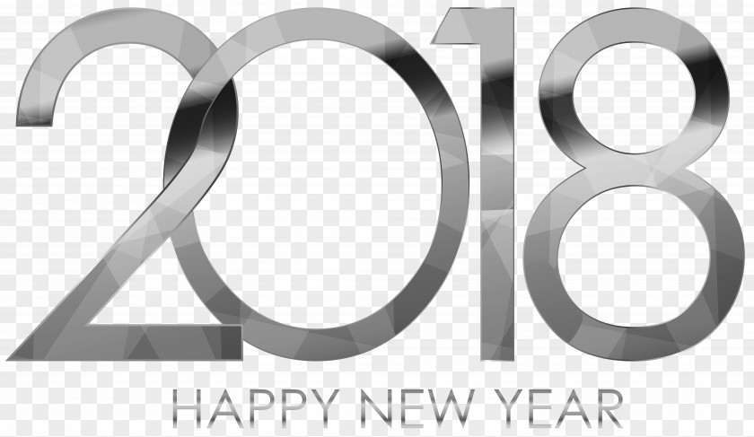 2018 Happy New Year Silver Year's Day Wish Clip Art PNG