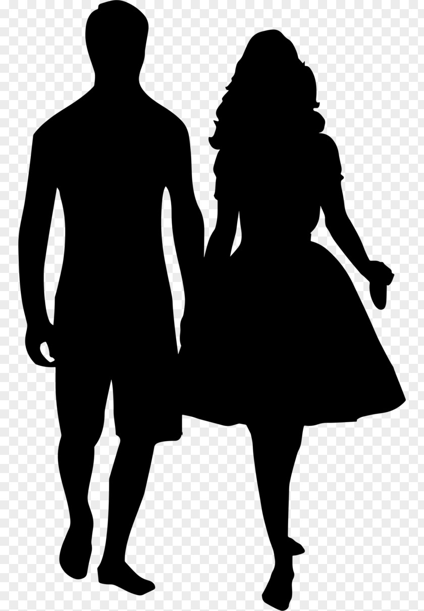 Couple Silhouette Holding Hands Drawing Clip Art PNG