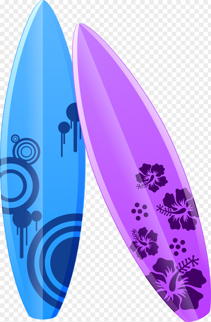 Purple Cartoon Surfboard Illustration PNG