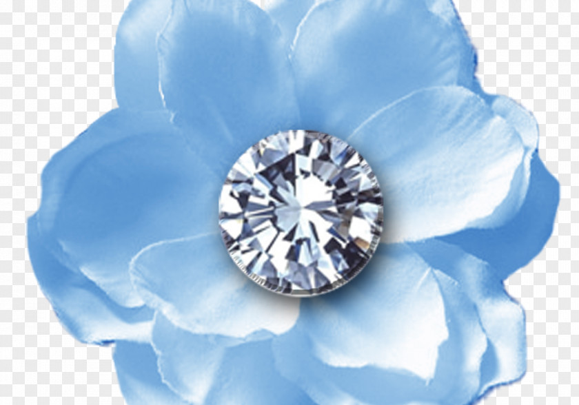 Diamond Blue Petal Scrapbooking Flower PNG