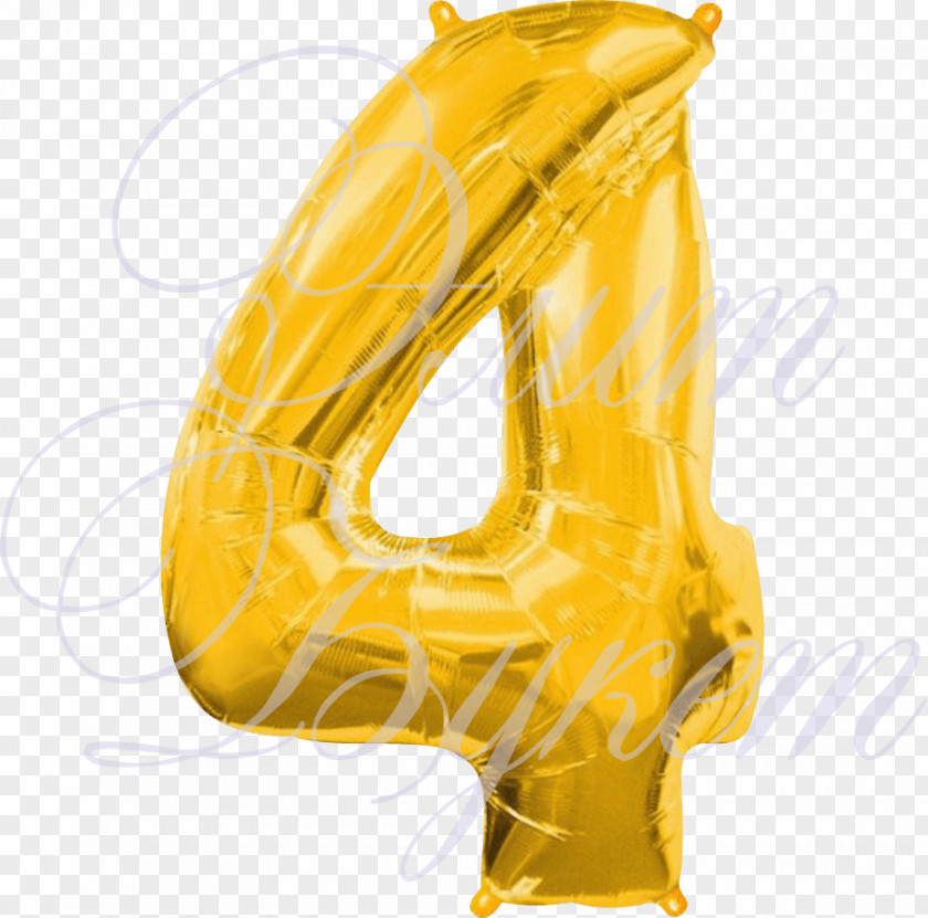 Balloon Number Metallic Color Gold Silver PNG