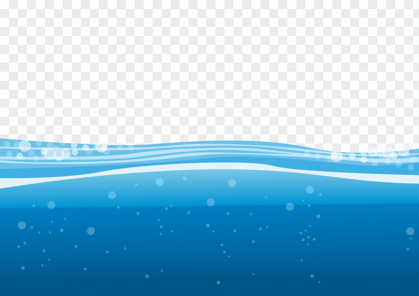 Blue Sea Underwater Bubble Beach Drawing Illustration PNG