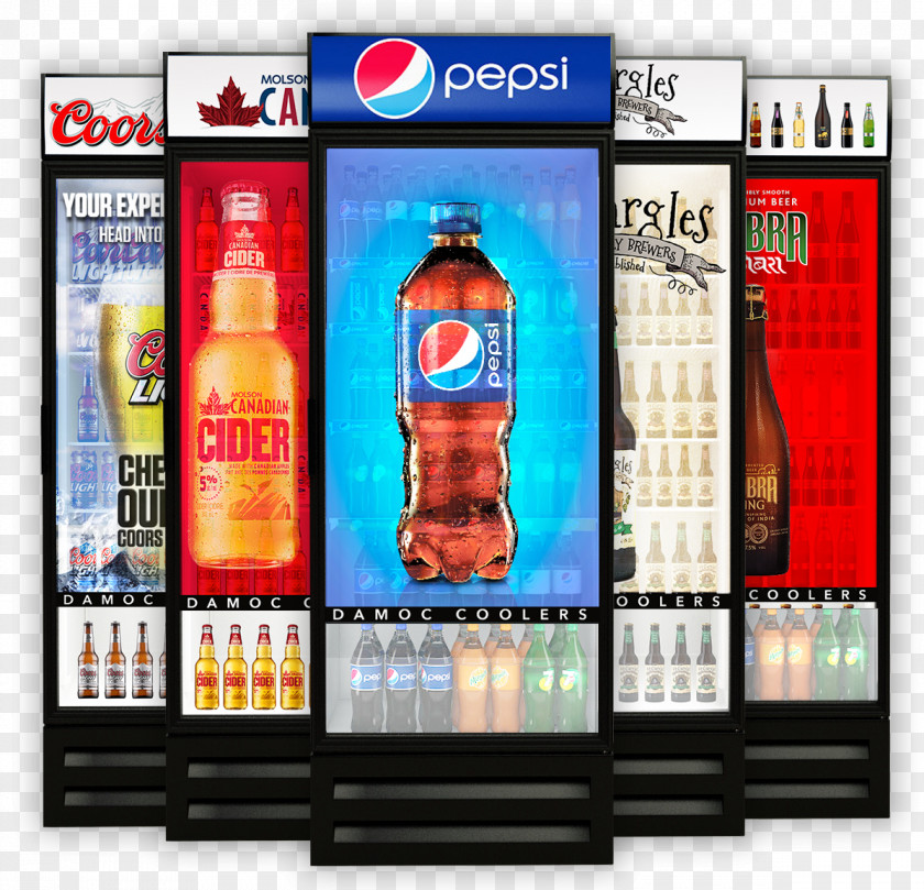 Pepsi Advertising Display Device Refrigerator Cooler Sticker PNG