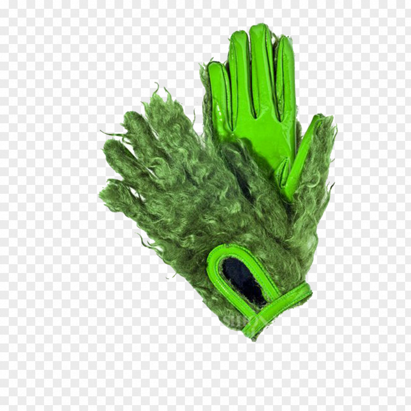 Green Fluff Warm Winter Gloves Slipper Clothing Icon PNG