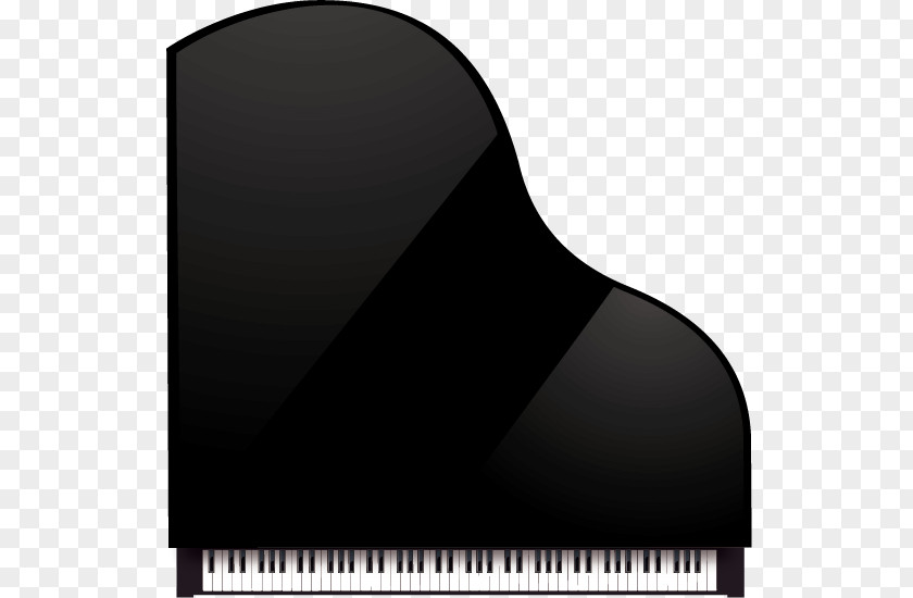 Vector Black Piano Top View Musical Keyboard Instrument PNG
