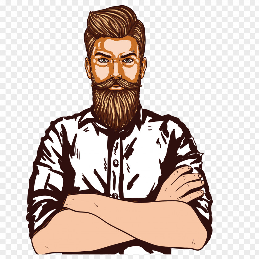 Vector Hand-painted Beard Man Page VectorDesigner PNG