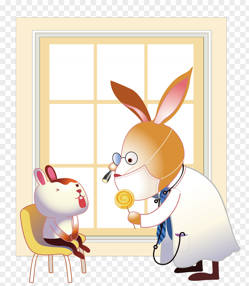 Rabbit Dentist Easter Bunny Physician Illustration PNG