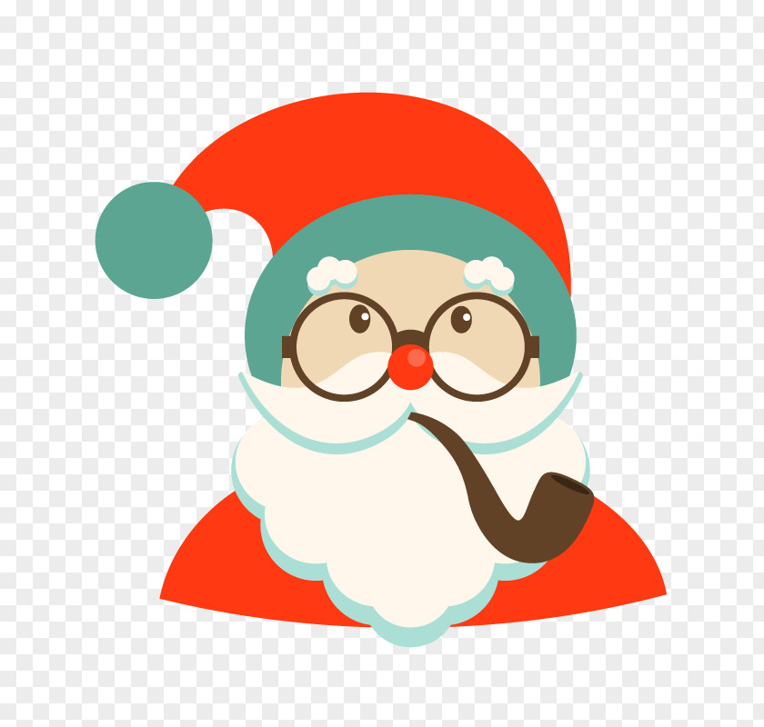 Santa's Pipe Santa Claus Christmas Cartoon Character PNG