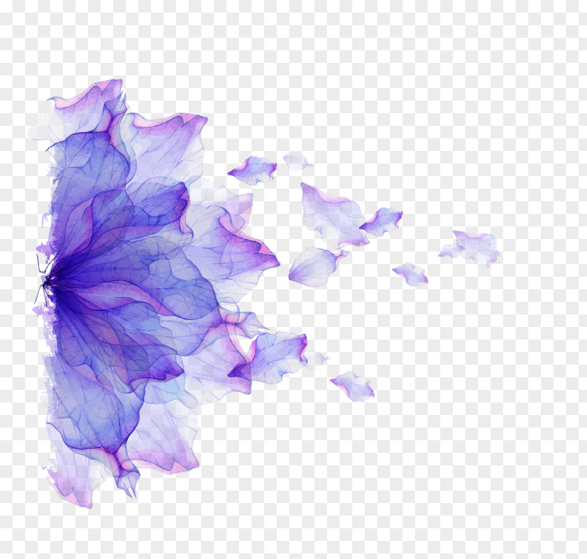 Purple Petals Float Laptop Flower Petal PNG
