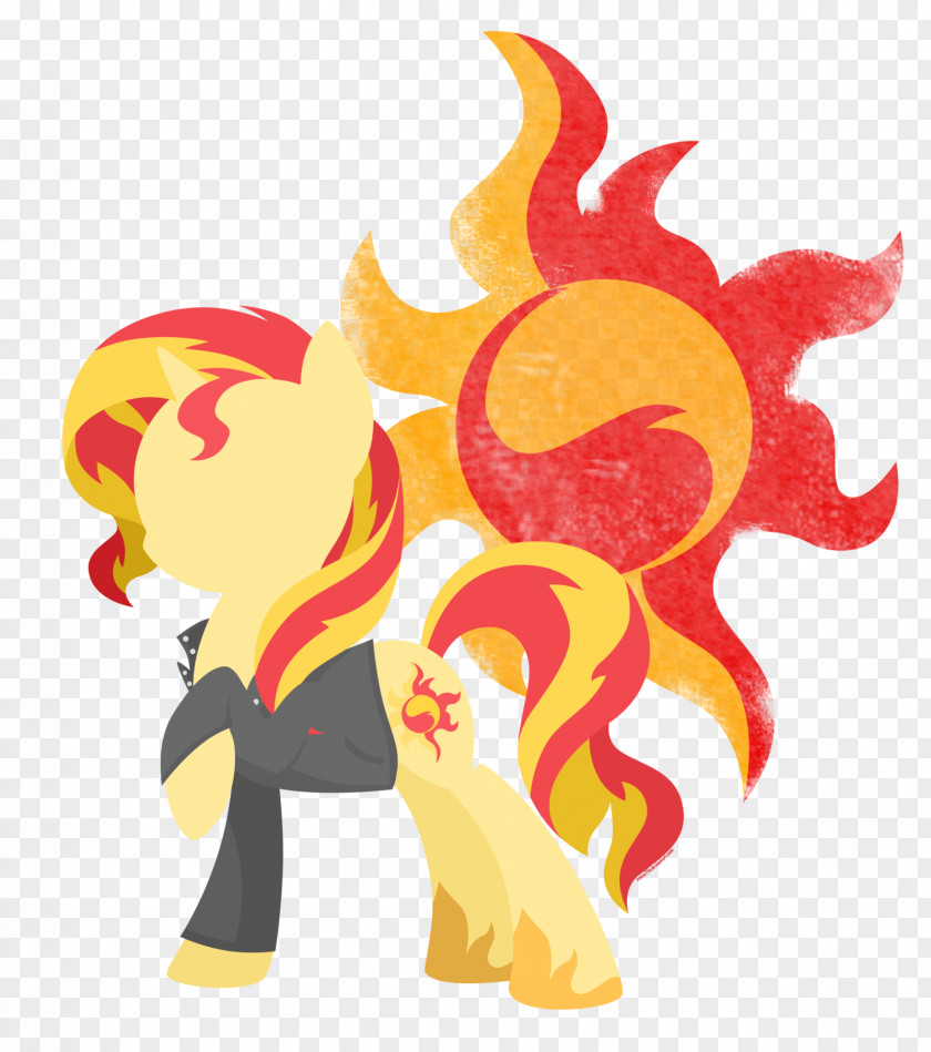 Silhouette Sunset Shimmer Pony Art PNG