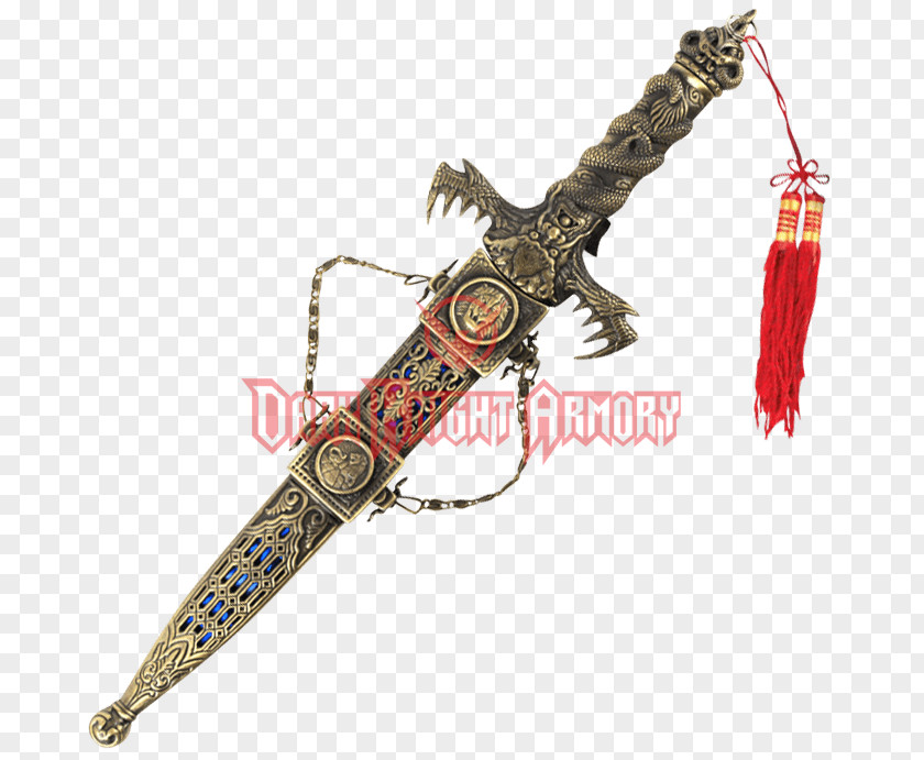 Lion Dagger Sword Scabbard Brass PNG