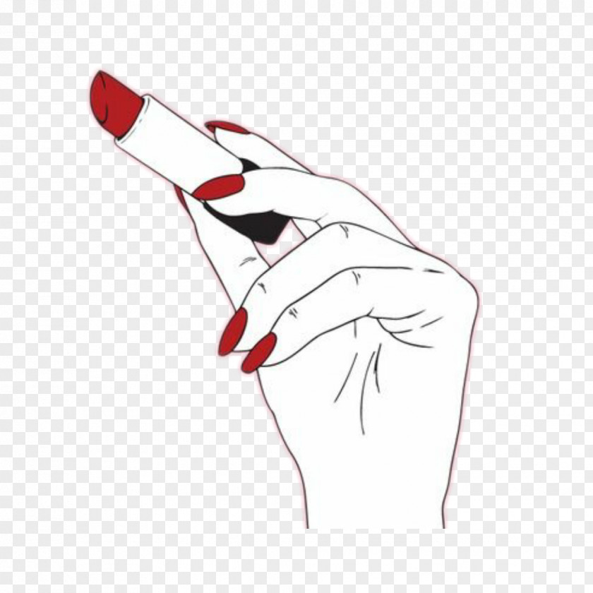 Nail Red Hand Lipstick PNG