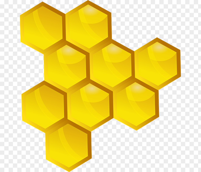Symmetry Yellow Hexagon Background PNG