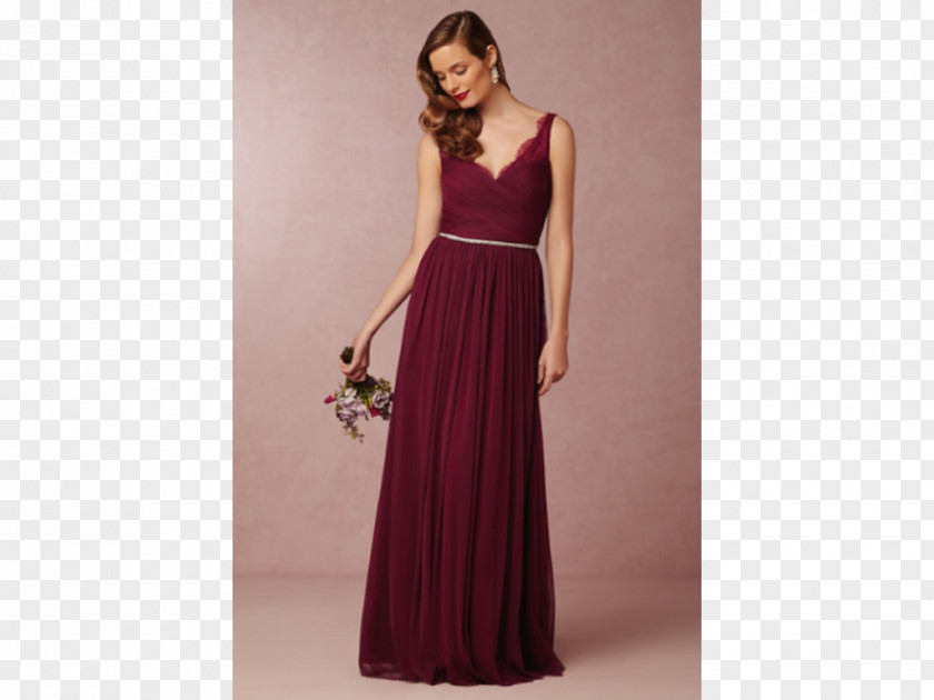 Dress Wine Bridesmaid Clothing Neckline PNG