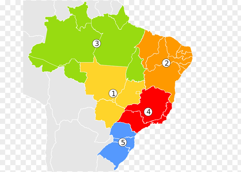 Map Regions Of Brazil Vector Mapa Polityczna PNG