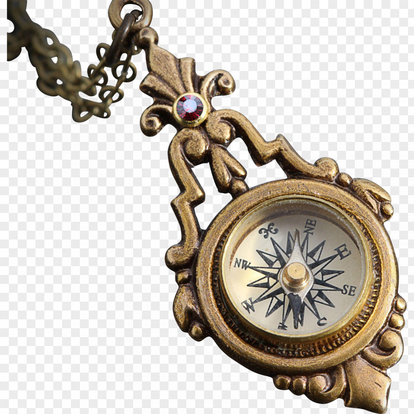 Nautical Star Compass Steampunk Locket Castlefest Victorian Era Albin 25 PNG