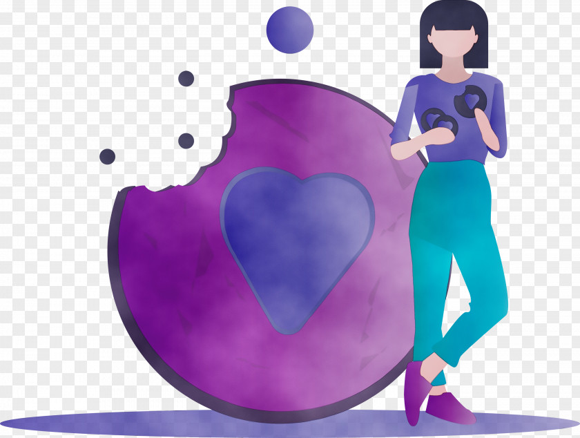 Purple Violet Cartoon Heart Love PNG